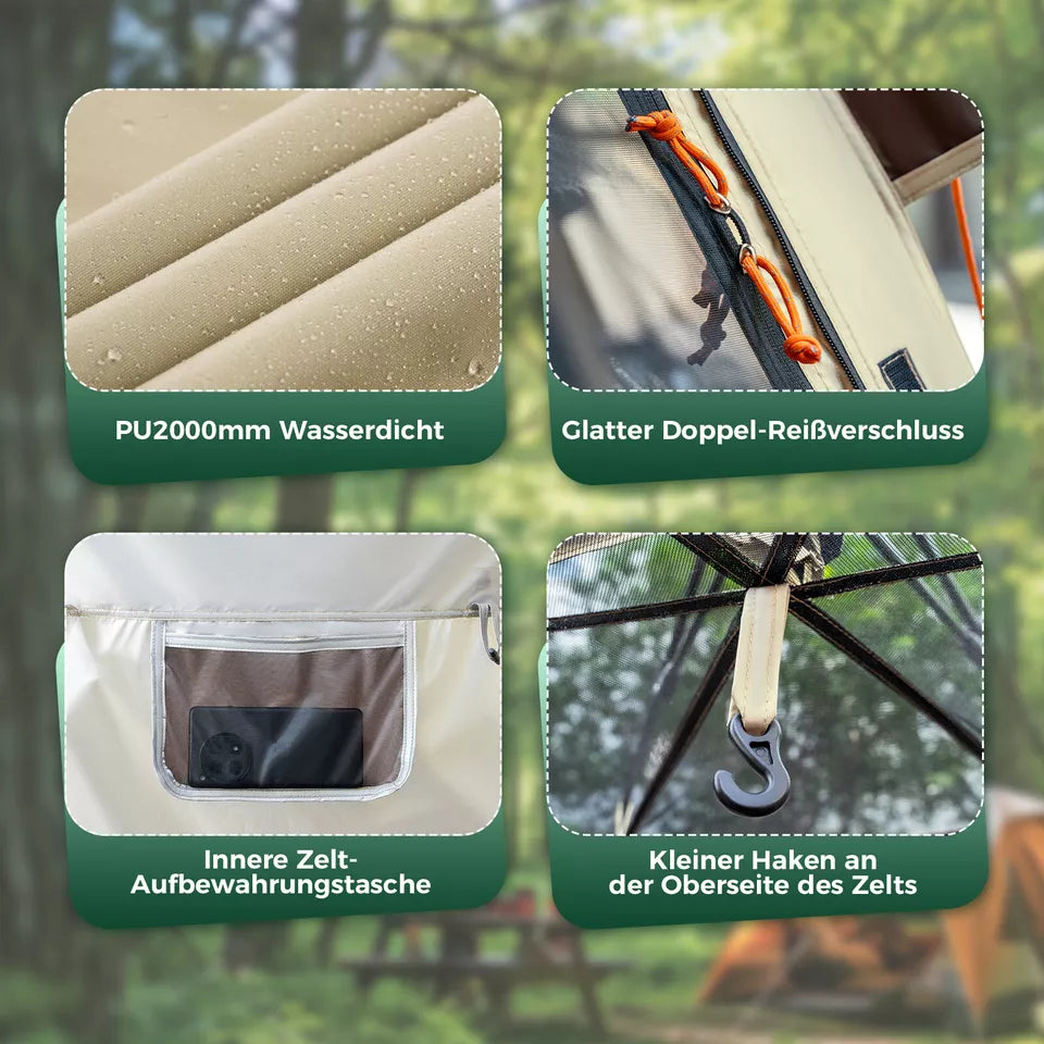 Qunature Campingtent 2-4 Persoons Pop-Up Tent Koepeltent Campingtent Waterdicht