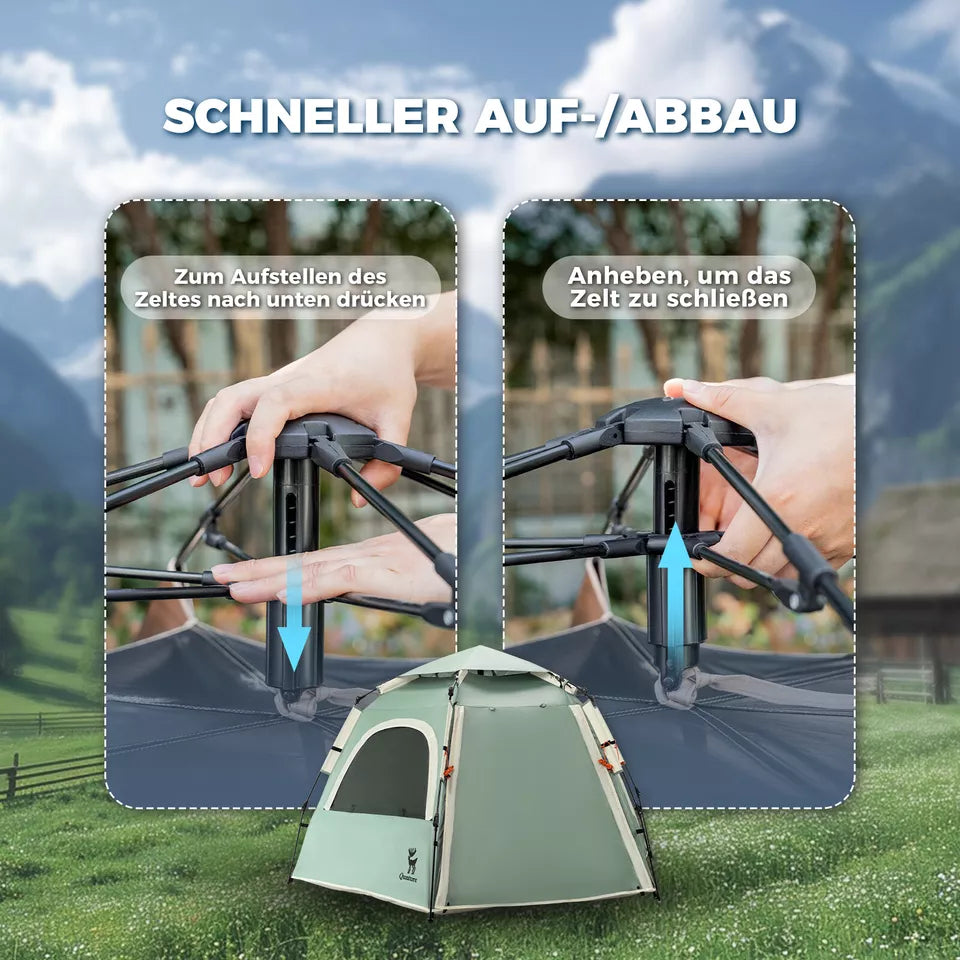 Qunature Campingtent 2-4 Persoons Pop-Up Tent Koepeltent Campingtent Waterdicht