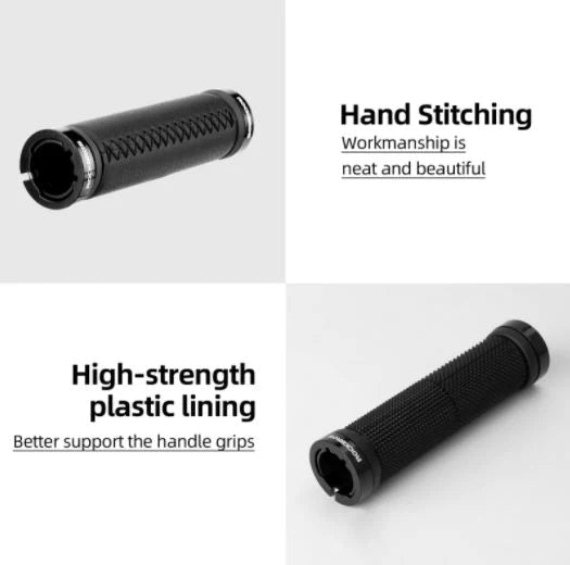 ROCKBROS Bike Grips Lock-On Handlebar Grips MTB Bike Anti-Slip Zwart