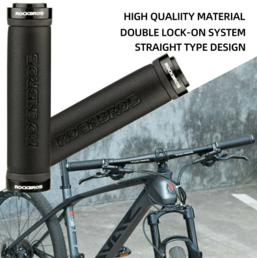 ROCKBROS Bike Grips Lock-On Handlebar Grips MTB Bike Anti-Slip Zwart