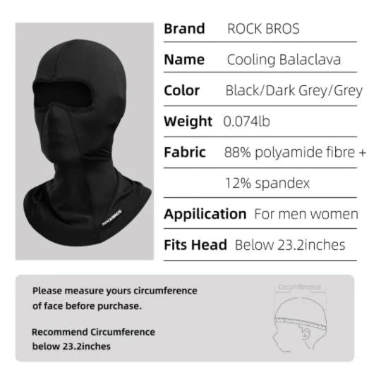 ROCKBROS Bivakmuts Dames Heren UPF50+ Zomer/Lente