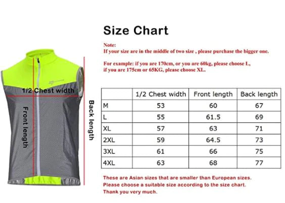 ROCKBROS Cycling Vest Reflecterend Running Vest Winddicht Ademend