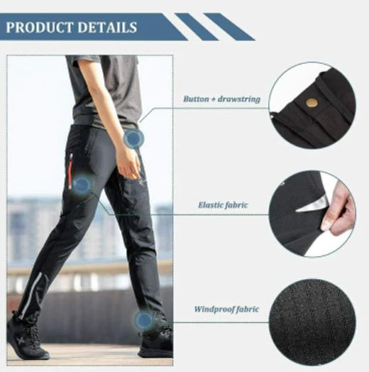 ROCKBROS Cycling Shorts Lange Broek Fietsen Mannen Sport Casual Zwart