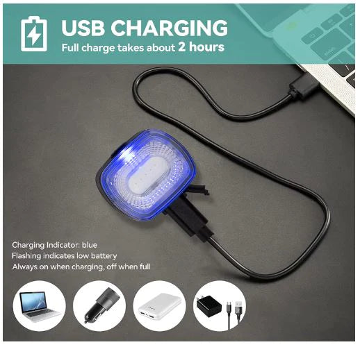 ROCKBROS Bike Rear Light LED Waterproof IPX6 USB Rechargeable, Smart Brake Light Helder rood licht met 5 vaste en knipperende modi.