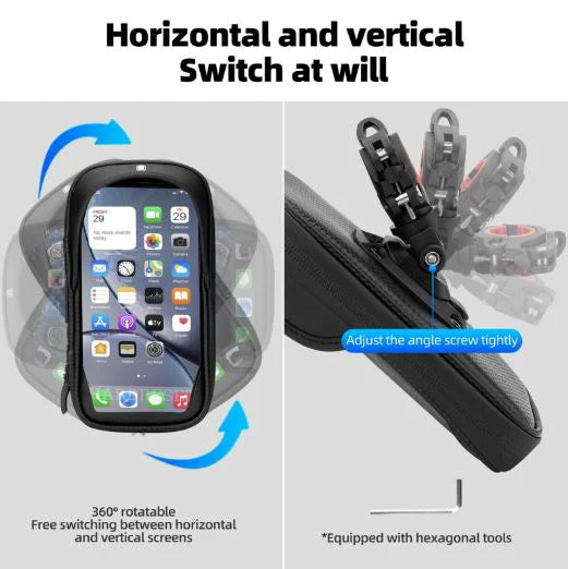 ROCKBROS mobiele telefoon tas fietsframe tas mobiele telefoon houder stuur tas voor 6,2 "mobiele telefoon Motorfiets