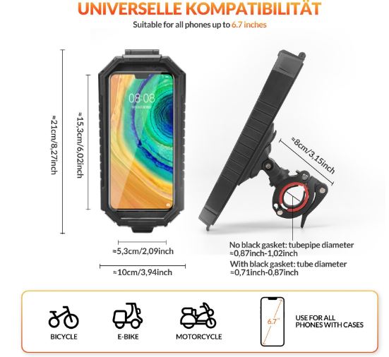 ROCKBROS houder gsm houder fiets motorfiets universeel 360° waterdicht