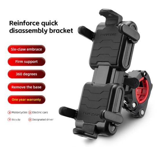 ROCKBROS fiets-gsm-houder motorhouder stuur 360° universele smartphone
