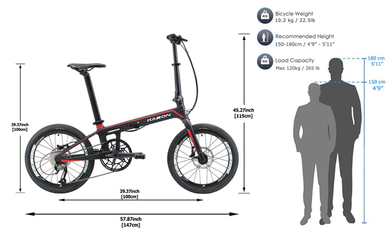 KABON City vouwfiets Carbon Shimano Altus 9S 20 inch