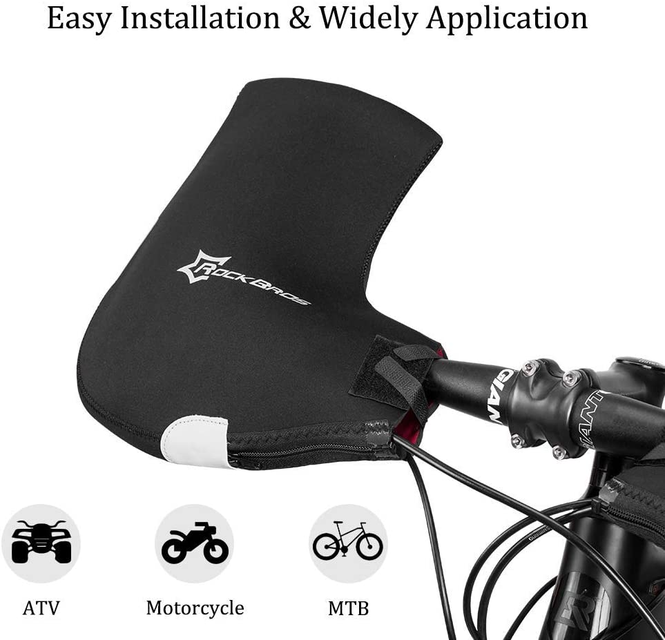 ROCKBROS D16-B stuurhandschoenen winter thermisch winddichte stuurmanchetten voor fiets gevoerd waterafstotend