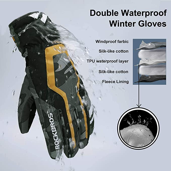 ROCKBROS skihandschoenen waterdicht extra warm antislip voor heren