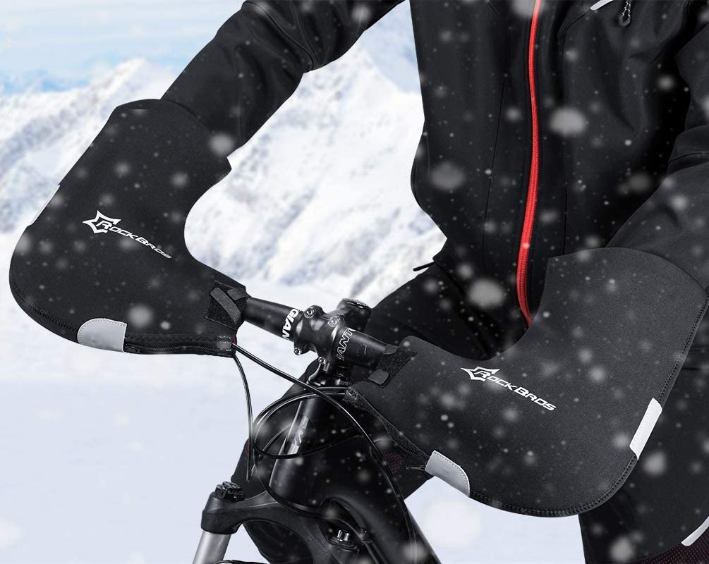 ROCKBROS D16-B stuurhandschoenen winter thermisch winddichte stuurmanchetten voor fiets gevoerd waterafstotend