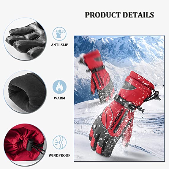 ROCKBROS winterhandschoenen skihandschoenen dames heren warm winddicht voor ski snowboarden -20 graden