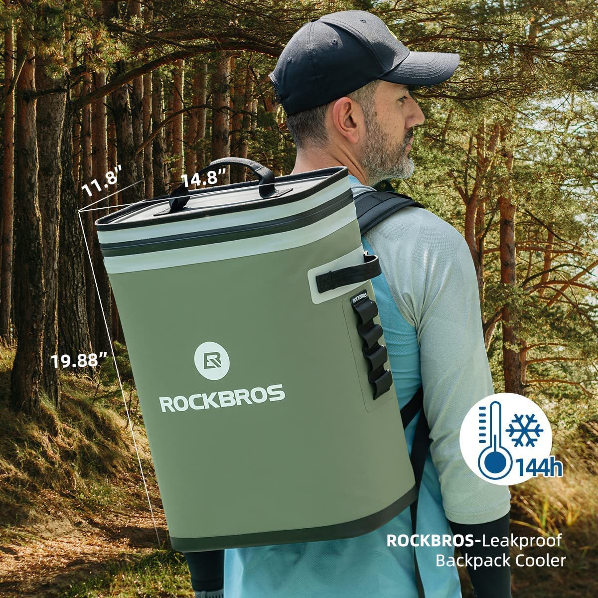 ROCKBROS Koeltas Waterdicht 17L Groen