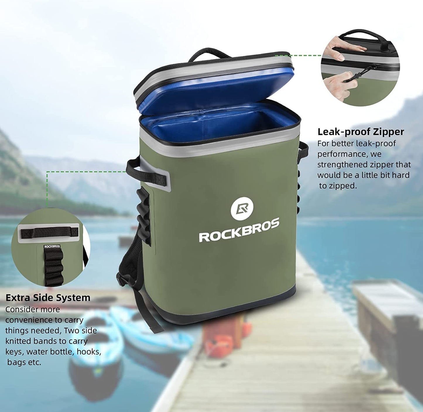 ROCKBROS Koeltas Waterdicht 17L Groen