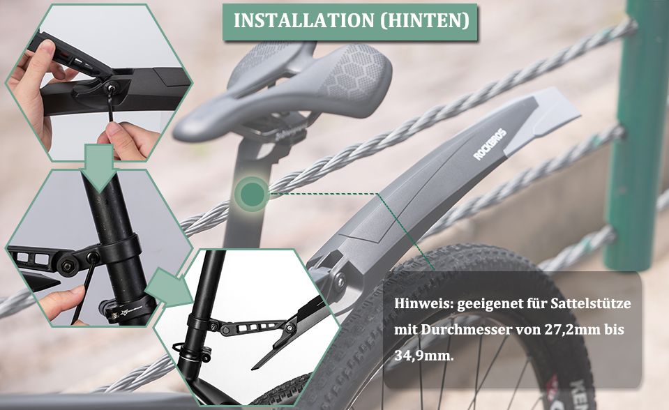 ROCKBROS fietsspatbordset spatbord 26/27,5/28 inch MTB fietsspatbord