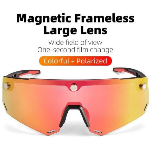 ROCKBROS 2 in 1 gepolariseerde zonnebril Magnetische sportbril met verwisselbare glazen