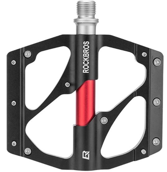 ROCKBROS 2020-12B Aluminium fietspedalen MTB 9/16 inch zwart/rood