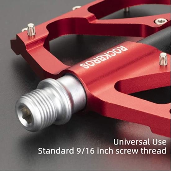 ROCKBROS 2020-12B Aluminium fietspedalen MTB 9/16 inch zwart/rood