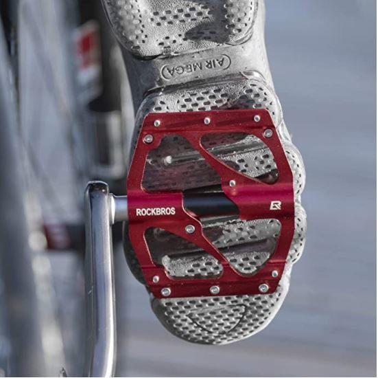 ROCKBROS 2020-12B Aluminium fietspedalen MTB 9/16 inch zwart/rood