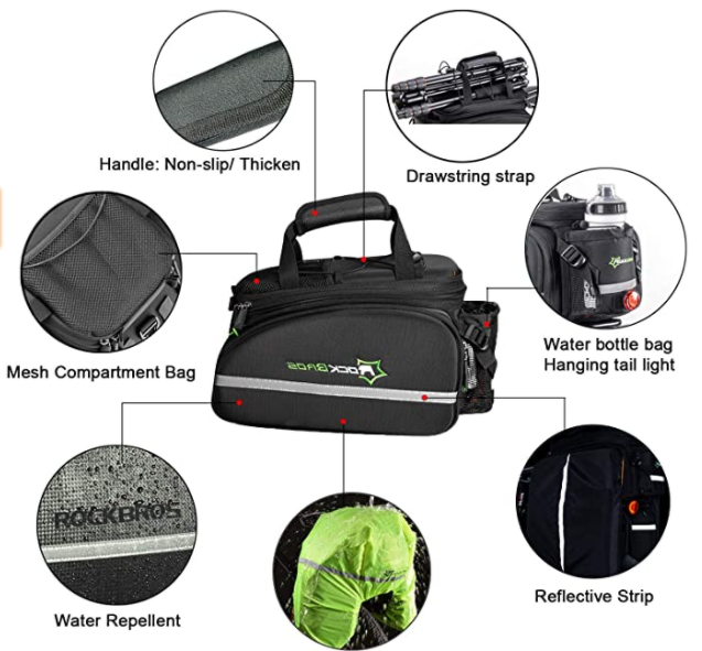 ROCKBROS A6-03BKK Fiets Bagagedragertas Zadeltas Reflecterend