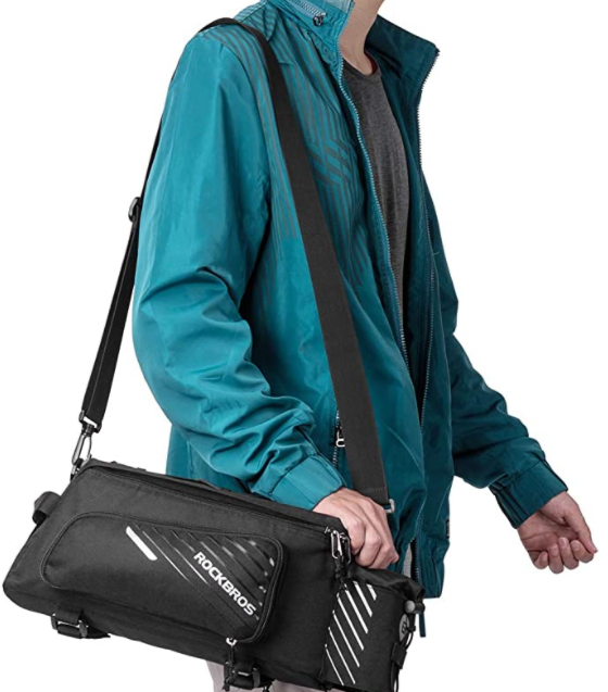 ROCKBROS A9-BK Fiets Bagagedragertas Zwart Plooibare Zijtassen 9-12L
