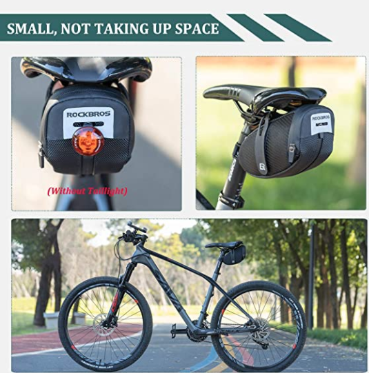 ROCKBROS B74 Zadeltas met Achterlichthouder Fiets Zadel Tas Zwart