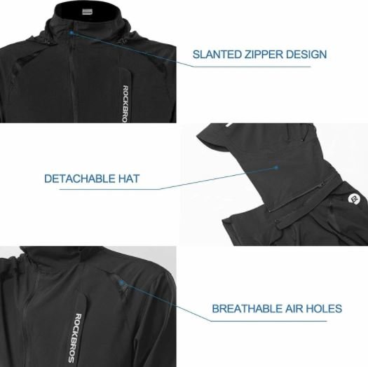 ROCKBROS Fietsjas 3 in 1 Afneembare Jas Vest Dames / Heren Fietsen