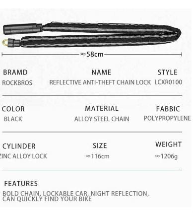 ROCKBROS LCXR0100 Fietsslot Kettingslot Motoslot 116CM Met Sleutel 6MM