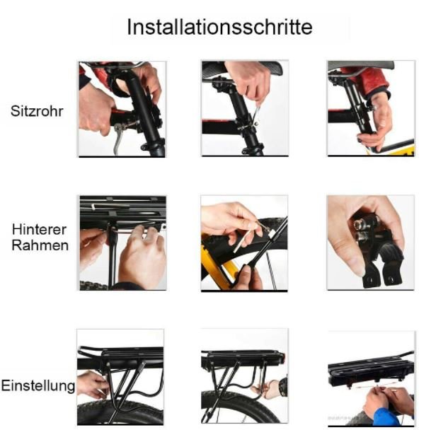 ROCKBROS MTB fietsendrager met reflector semi quick release max.50kg aluminium