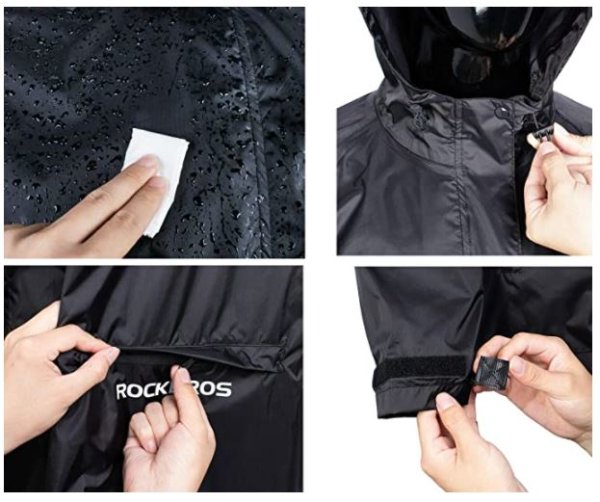 ROCKBROS regenjas waterdichte regenjas heren dames unisex zwart