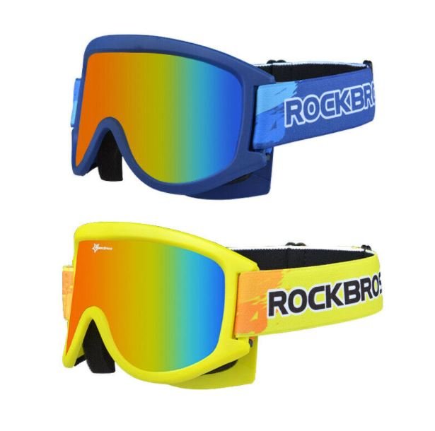 ROCKBROS Skibril voor Meisjes Jongens Kinderbrillen Winter Anti-Fog Skibril Blauw