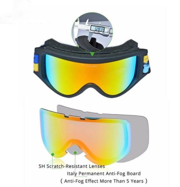 ROCKBROS Skibril voor Meisjes Jongens Kinderbrillen Winter Anti-Fog Skibril Blauw