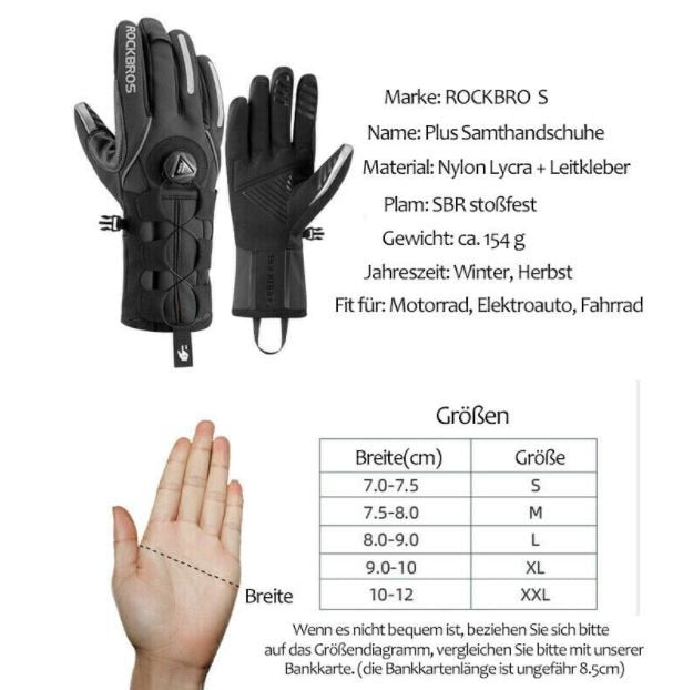 ROCKBROS Winter Skihandschoenen Handschoenen SBR Fiets Motor Winddicht M-2XL