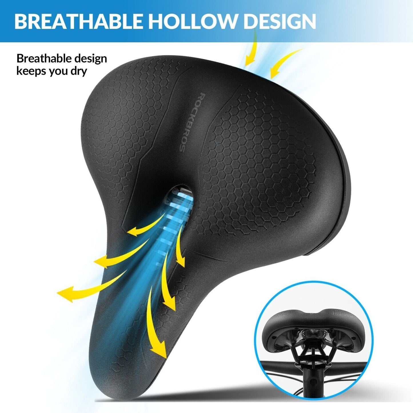 ROCKBROS Fietszadel Fietsstoeltje Memory Foam Comfortabel Ergonomisch