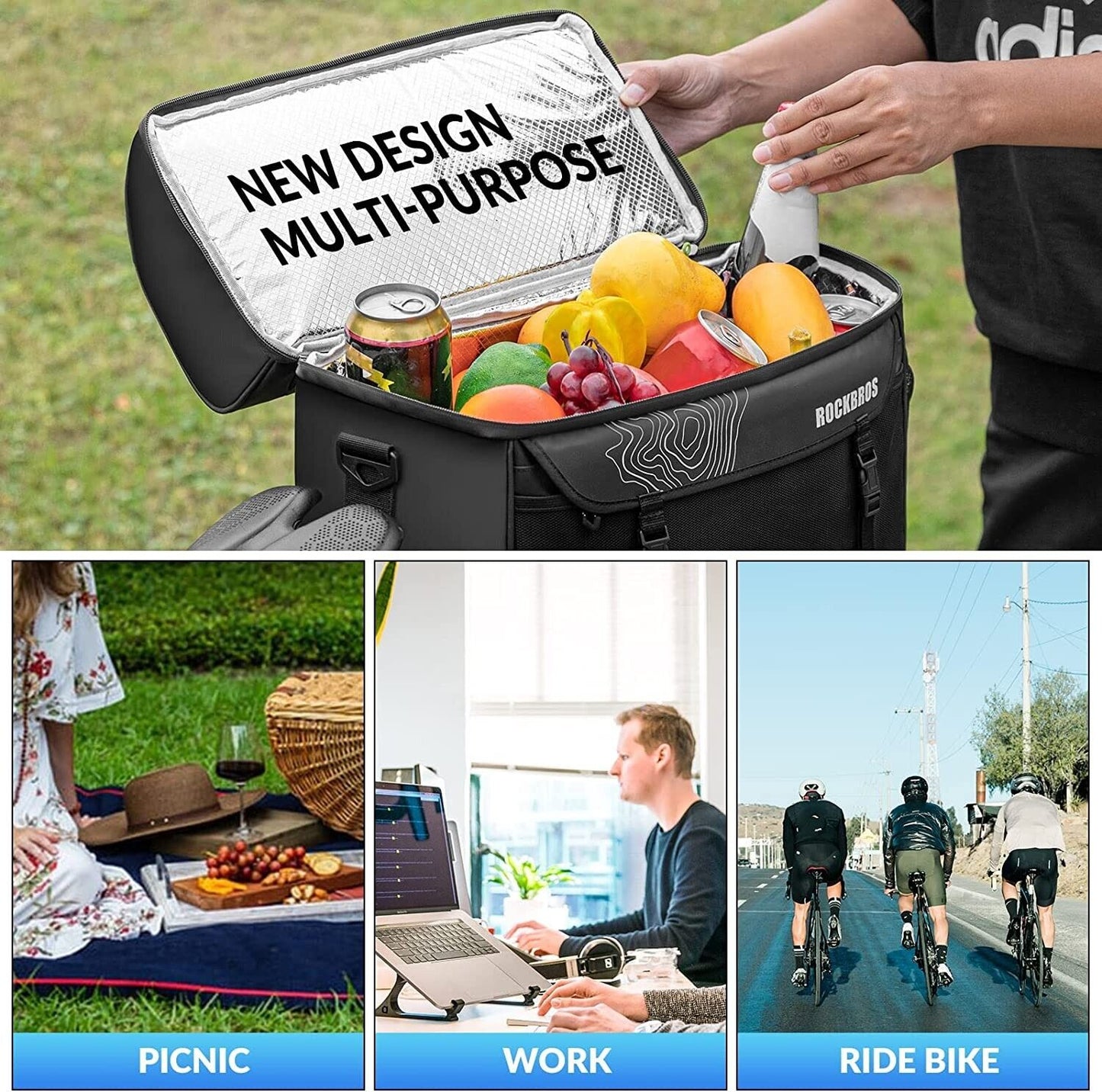 ROCKBROS fietstas isolerende picknicktas bagagedragertas 11L
