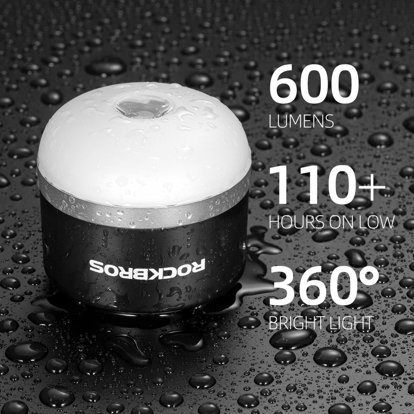 ROCKBROS Outdoor Camping Lantaarn USB Zaklampen 600 Lumen IPX65 LED Licht Oplaadbare Batterij