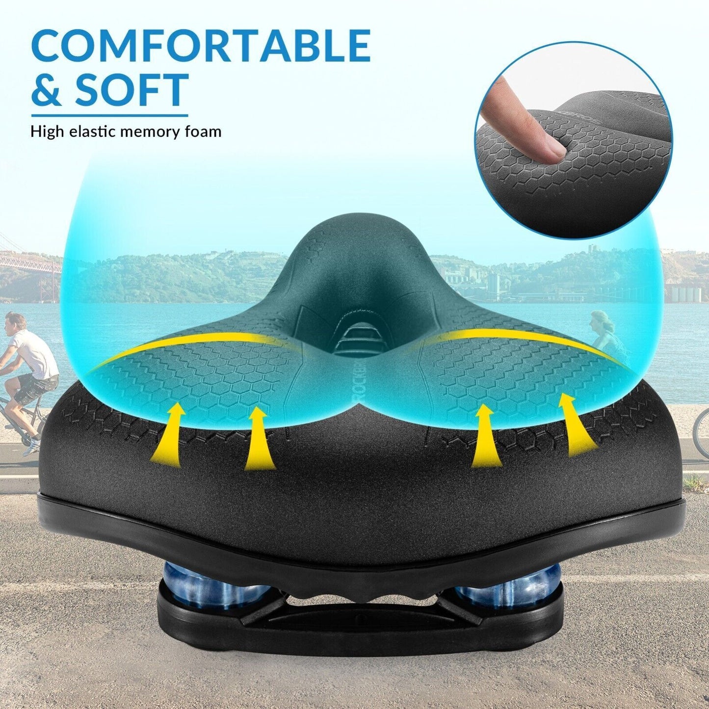 ROCKBROS Fietszadel Fietsstoeltje Memory Foam Comfortabel Ergonomisch