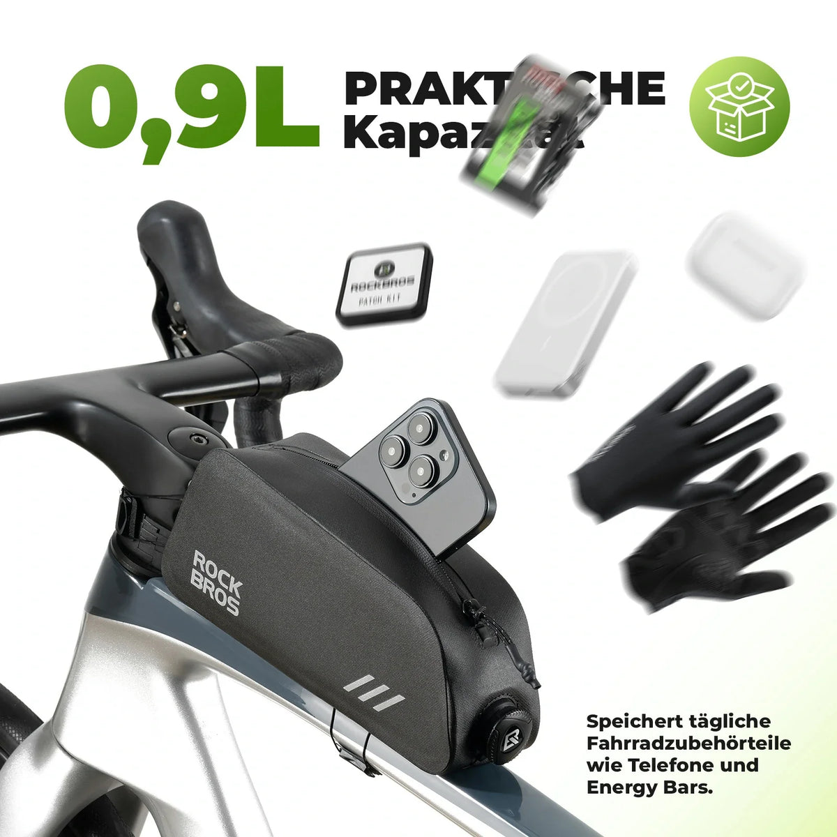 ROCKBROS 0,9L Fiets Buisboven TAS Waterdicht Draaisluiting