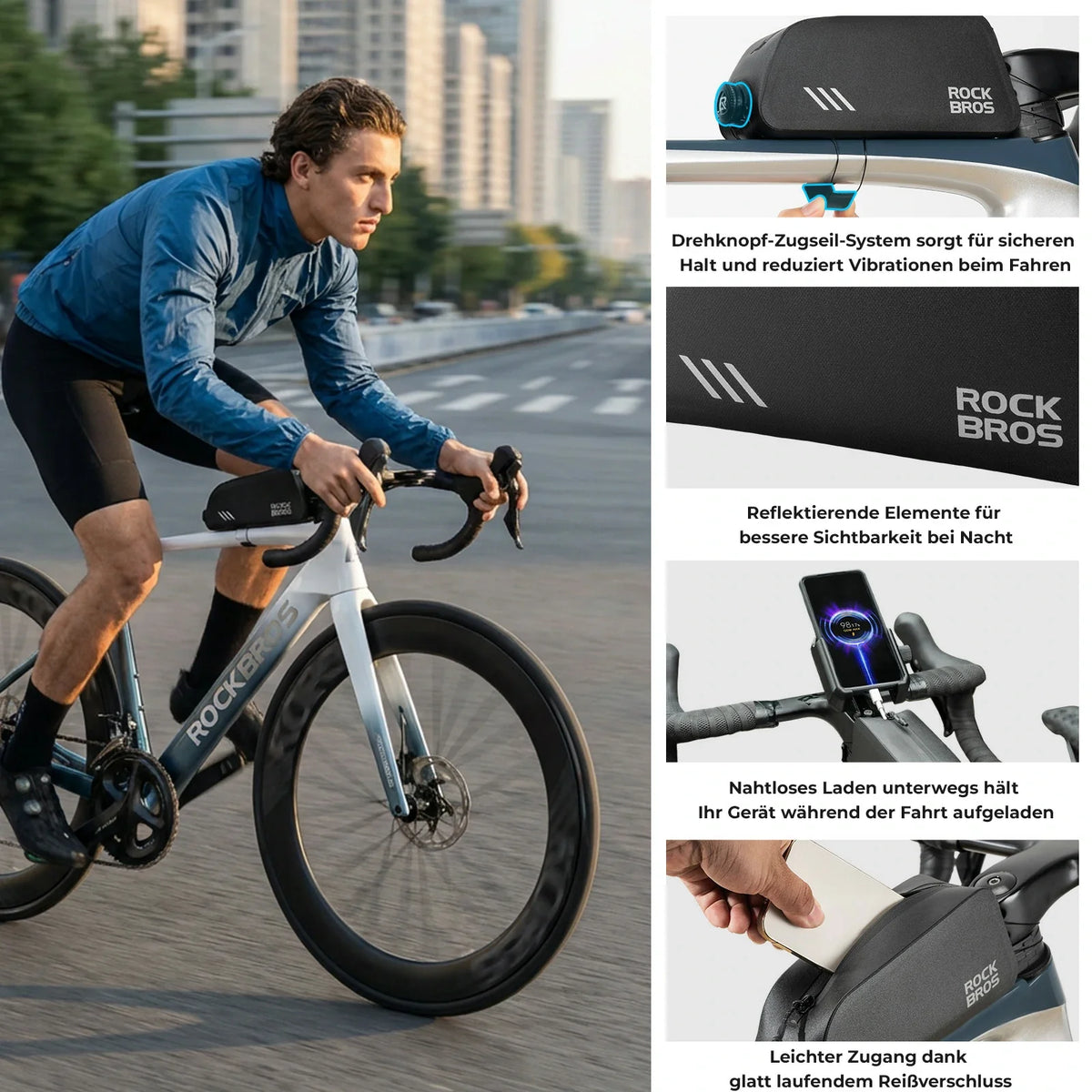 ROCKBROS 0,9L Fiets Buisboven TAS Waterdicht Draaisluiting