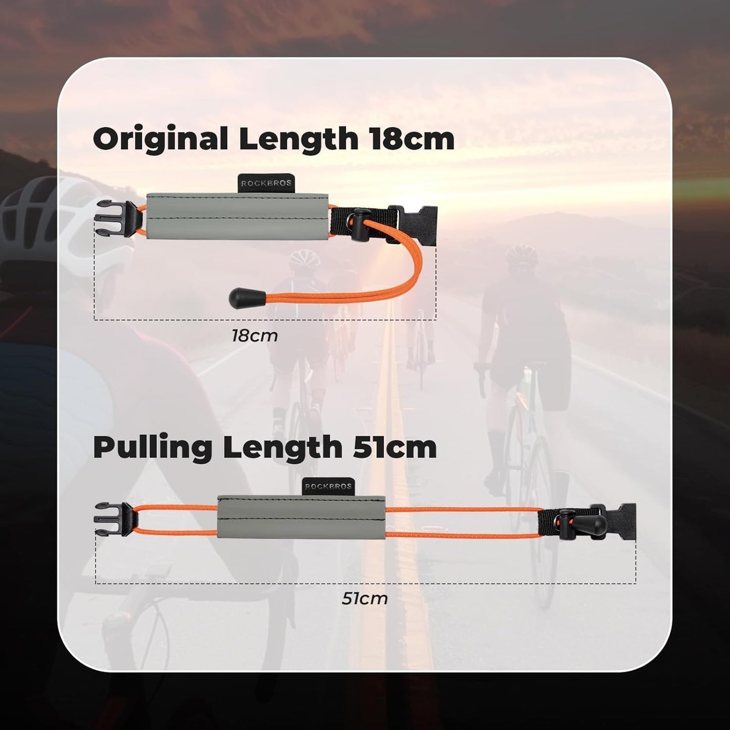 ROCKBROS Reflecterende band Elastische broekclip Fietsbroekbeschermer Reflecterende broekband voor buiten Joggen Fietsen Hardlopen 1 paar