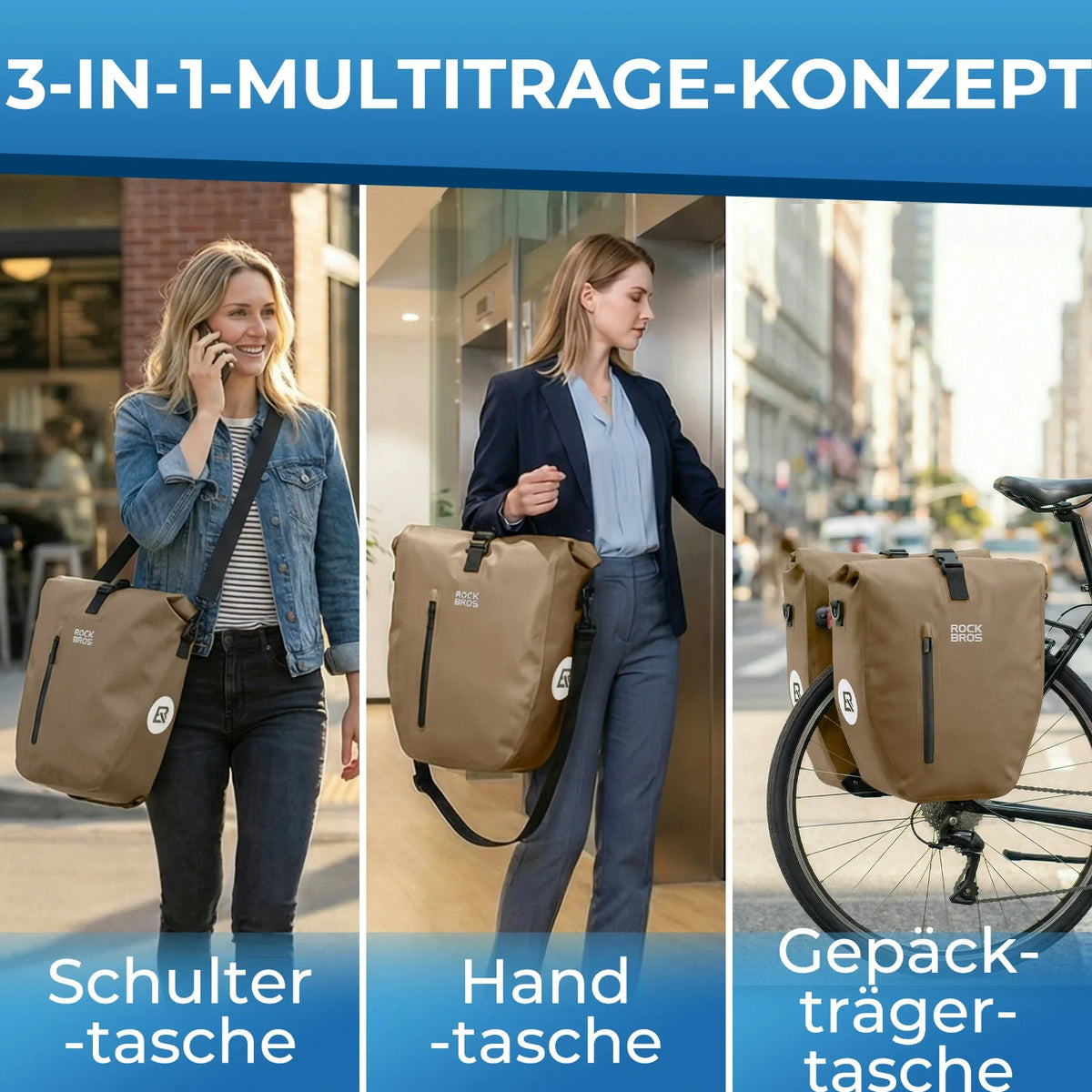 ROCKBROS 15L-20L Fiets Bagagedragertas 3-in-1