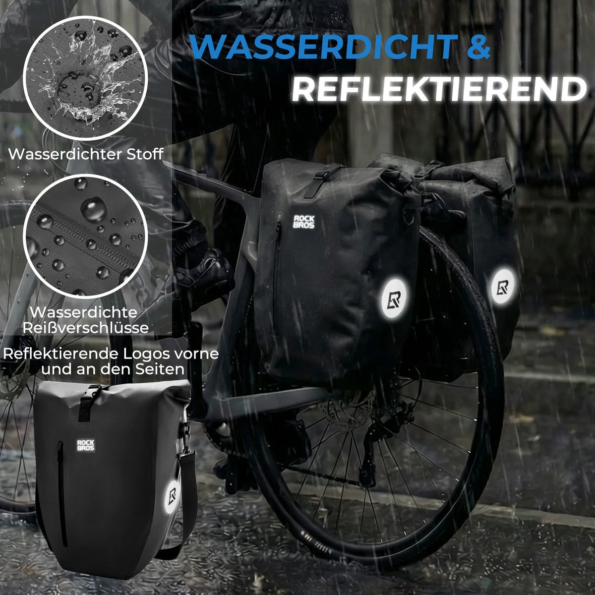 ROCKBROS 15L-20L Fiets Bagagedragertas 3-in-1