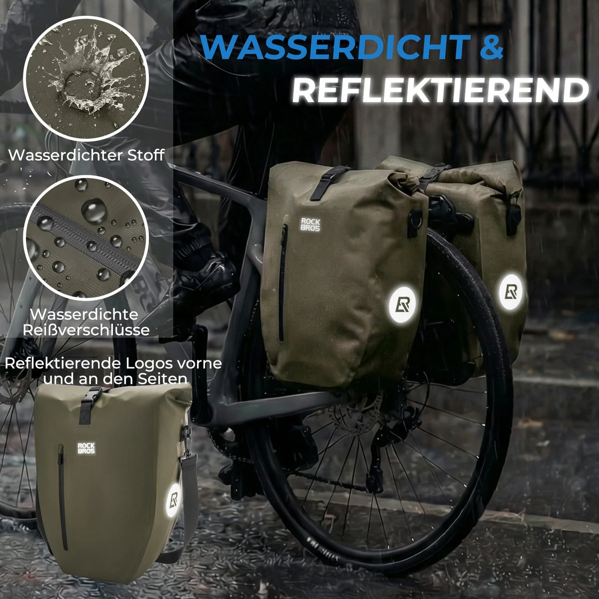 ROCKBROS 15L-20L Fiets Bagagedragertas 3-in-1