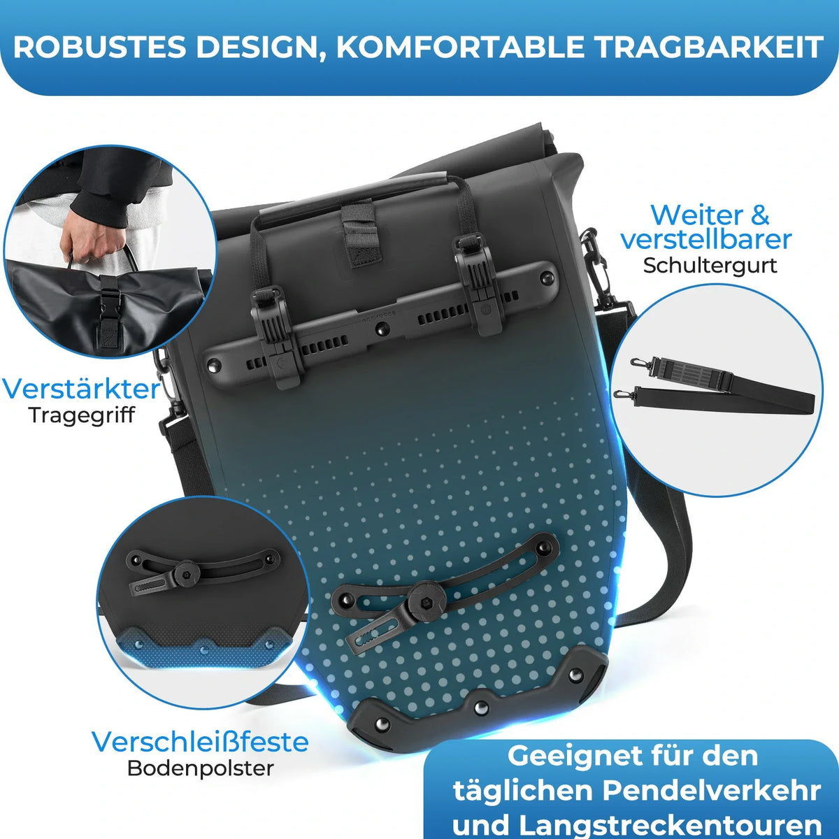 ROCKBROS 15L-20L Fiets Bagagedragertas 3-in-1
