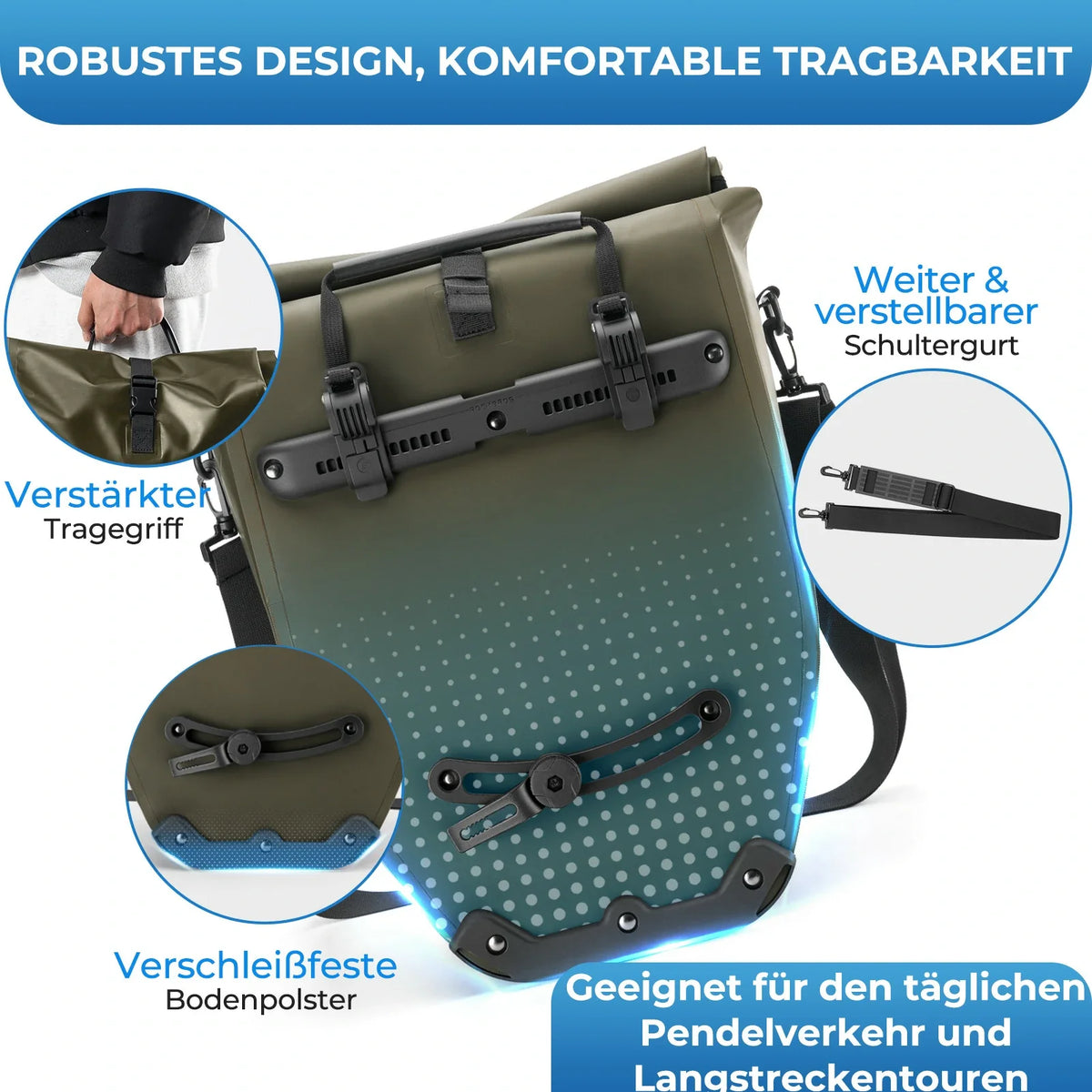 ROCKBROS 15L-20L Fiets Bagagedragertas 3-in-1