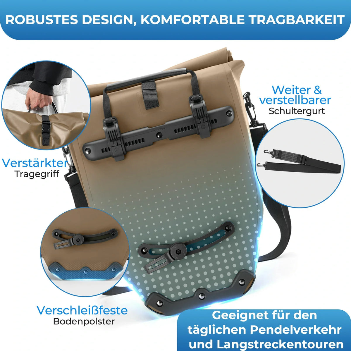 ROCKBROS 15L-20L Fiets Bagagedragertas 3-in-1