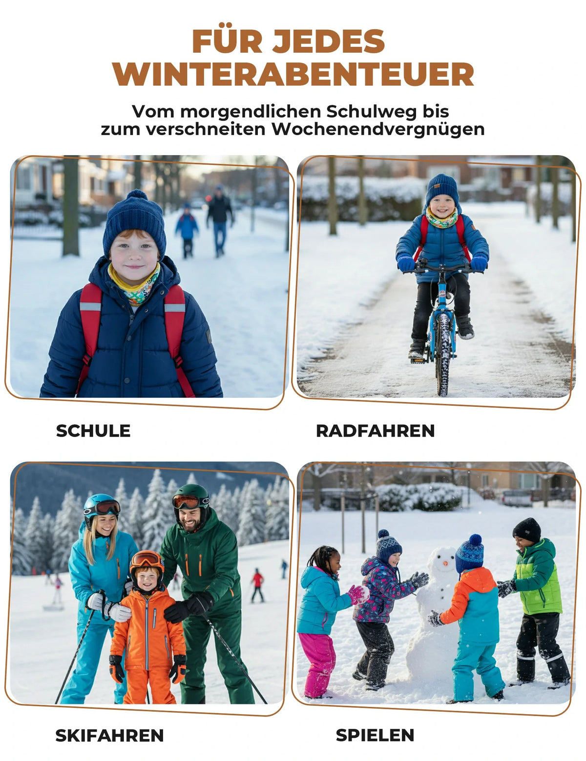 ROCKBROS 2-in-1 Kinder Halsdoek & Muts Dubbelzijdig Sjaaltube Warmende Halswarmer Multifunctionele doek