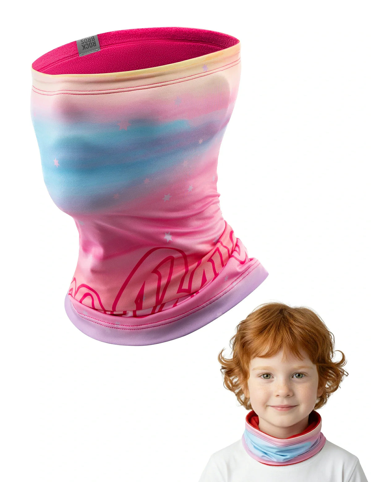 ROCKBROS 2-in-1 Kinder Halsdoek & Muts Dubbelzijdig Sjaaltube Warmende Halswarmer Multifunctionele doek