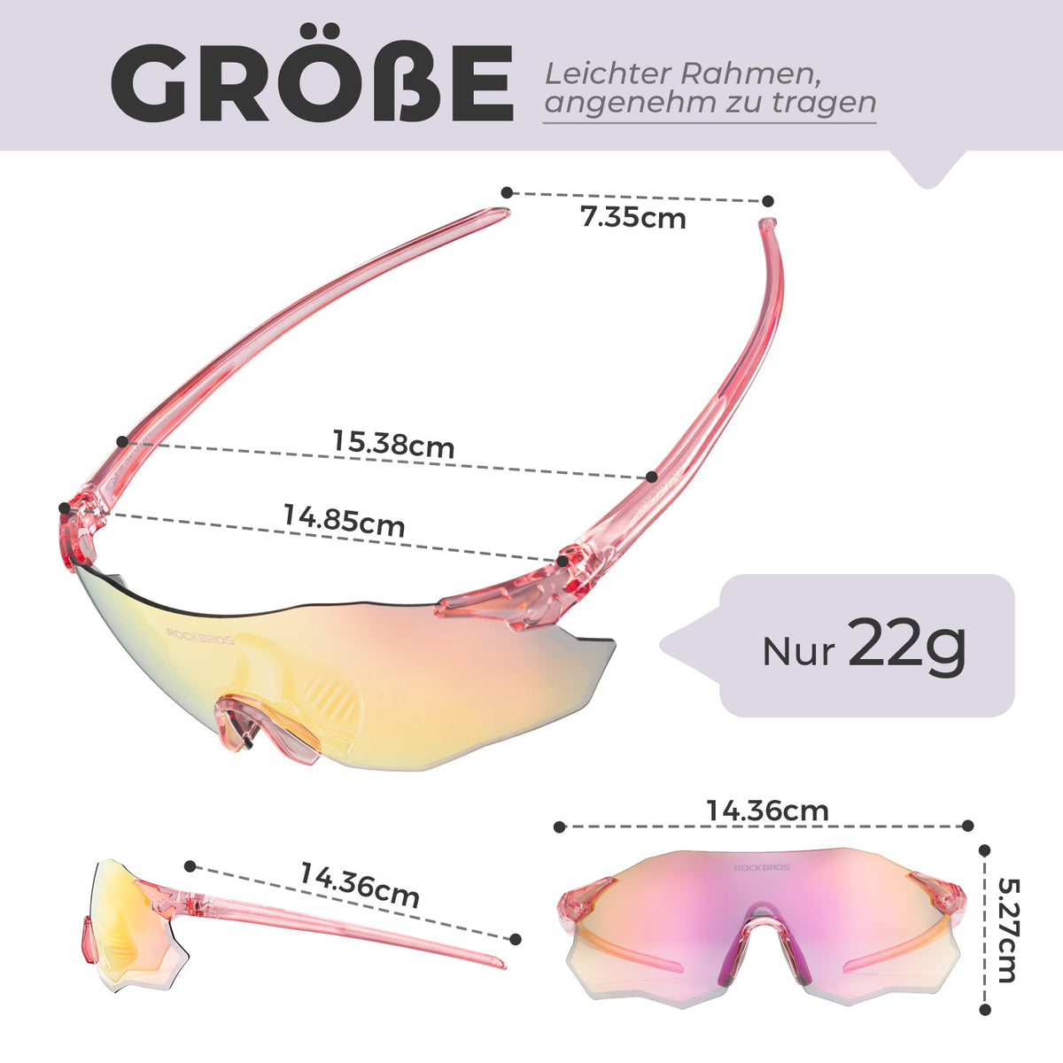 ROCKBROS Fietsbril Zelftönend UV400-bescherming Zonder Montuur -SWIFT