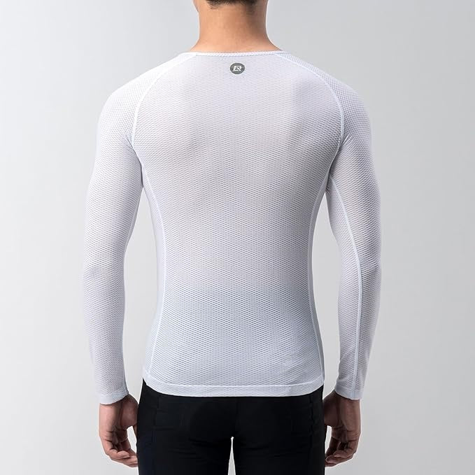 ROCKBROS shirt met lange mouwen heren wielertrui, sneldrogend functioneel shirt, fietskleding, fitnessshirt voor fietsen, hardlopen, tennis, wandelen, heren